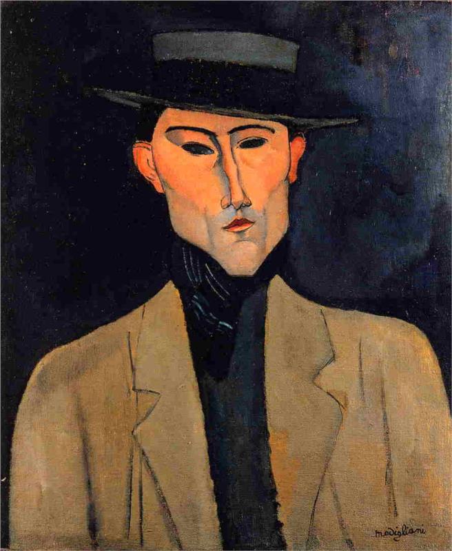 Portrait of a Man with Hat (Jose Pacheco ) - Amedeo Modigliani Paintings